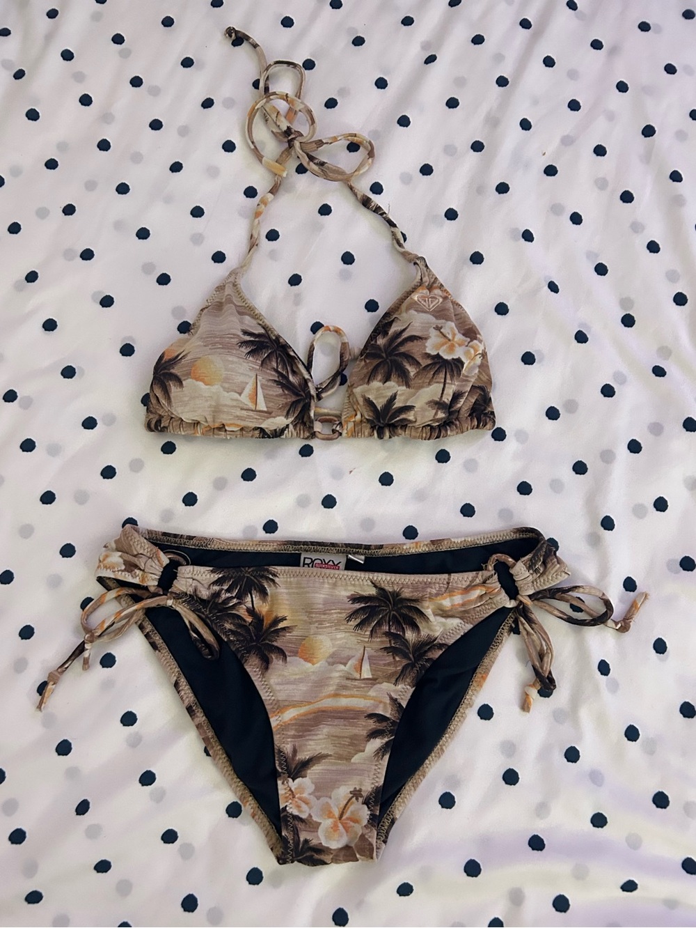 Vintage 2000s Roxy tropical bikini set